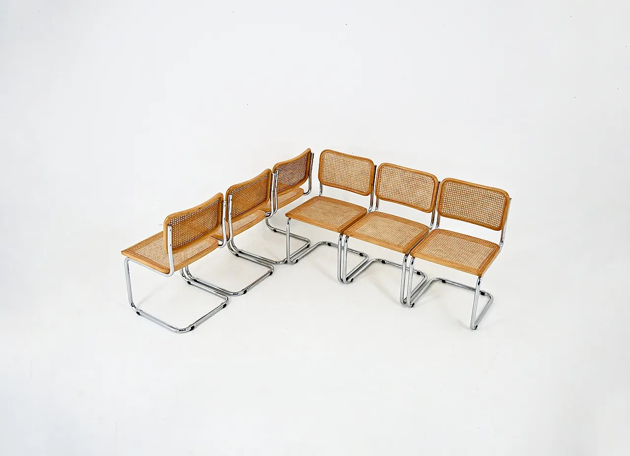 6 Sedie da pranzo stile B32 di Marcel Breuer, 80s 1