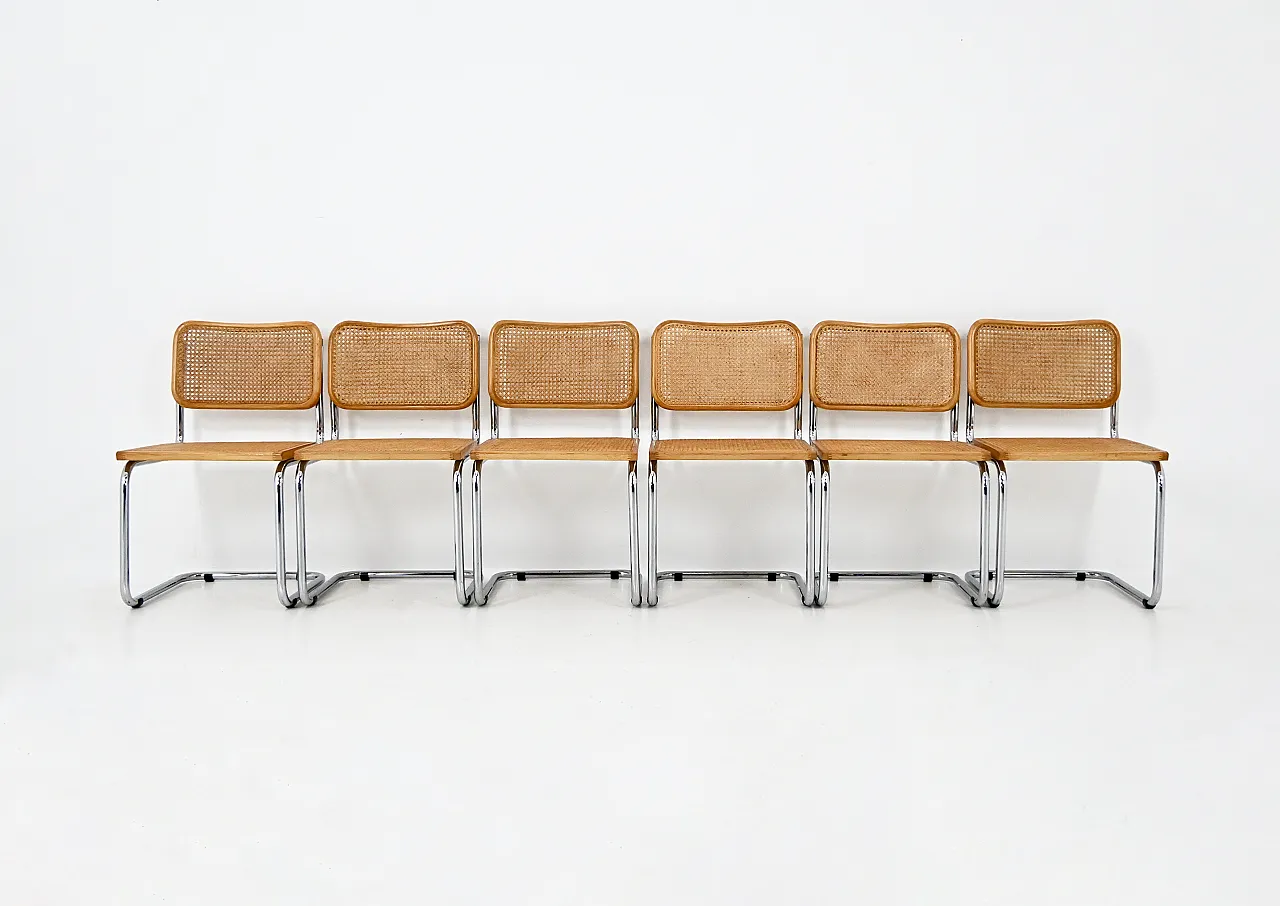 6 Sedie da pranzo stile B32 di Marcel Breuer, 80s 3