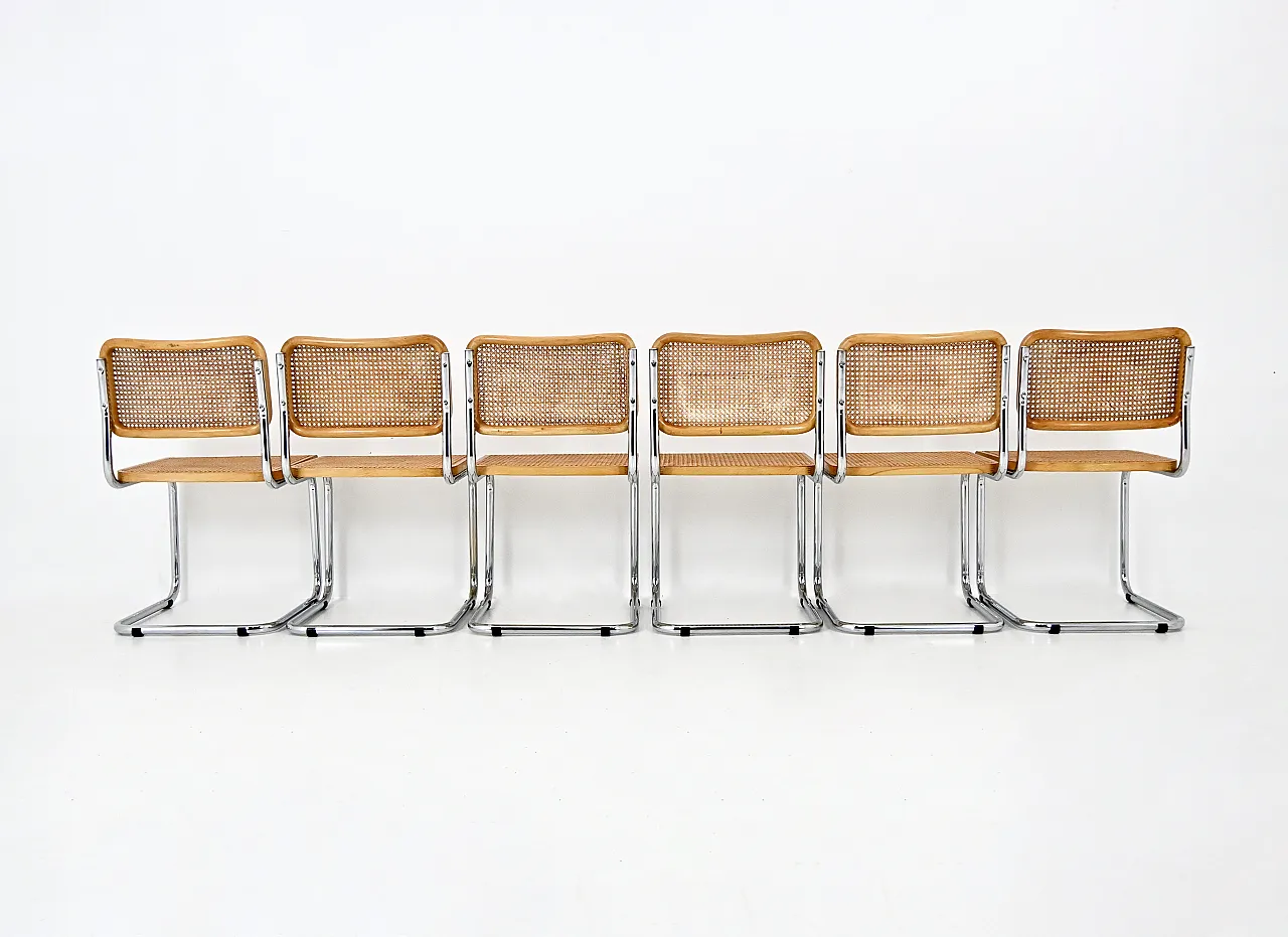 6 Sedie da pranzo stile B32 di Marcel Breuer, 80s 5