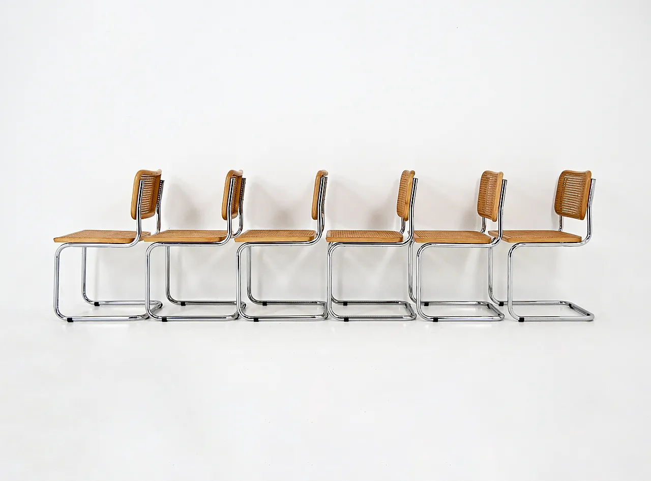 6 Sedie da pranzo stile B32 di Marcel Breuer, 80s 6