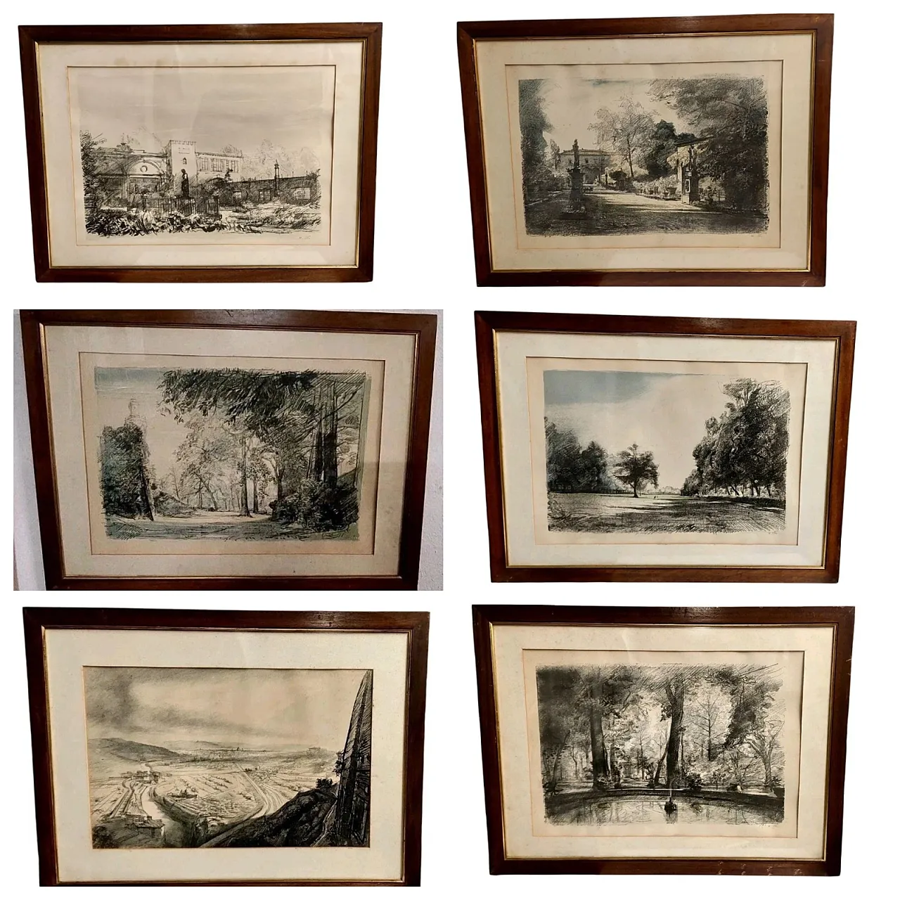 I giardini di Firenze di Luciano Guarnieri, 6 litografie, '900 1