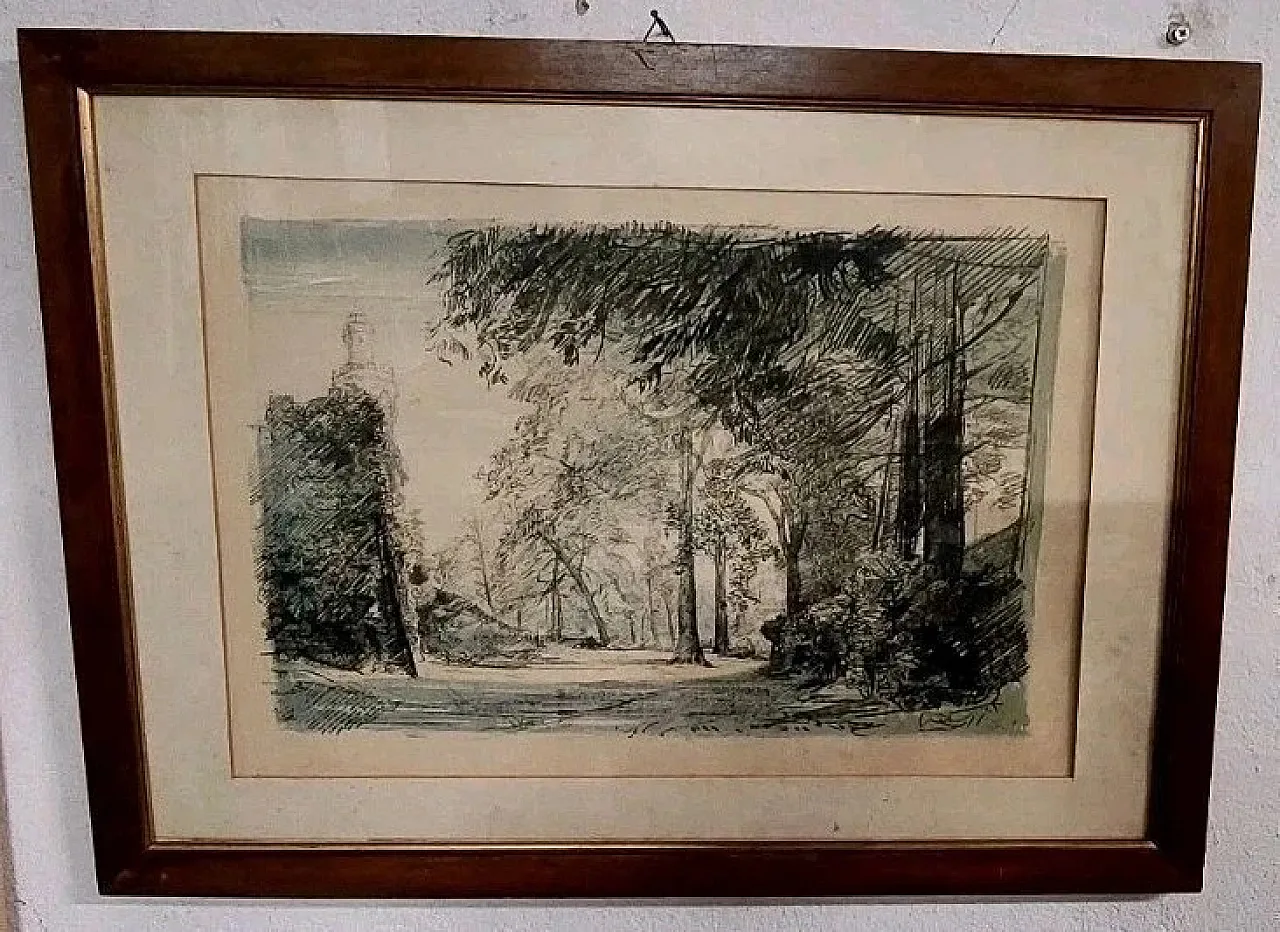 I giardini di Firenze di Luciano Guarnieri, 6 litografie, '900 2