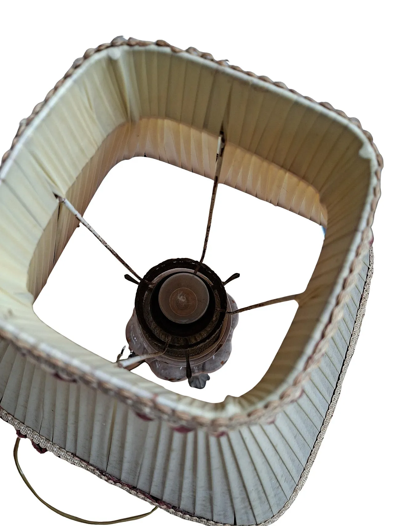 Hand-painted ceramic and velvet table lamp, 20th century 11