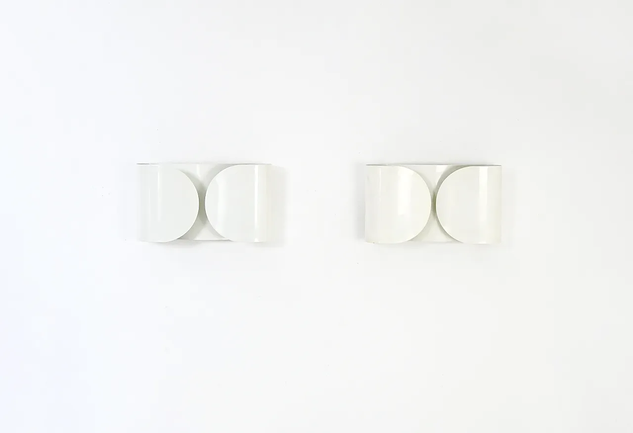 Coppia di Applique Foglio di Tobia & Afra Scarpa per Flos, anni '60 1