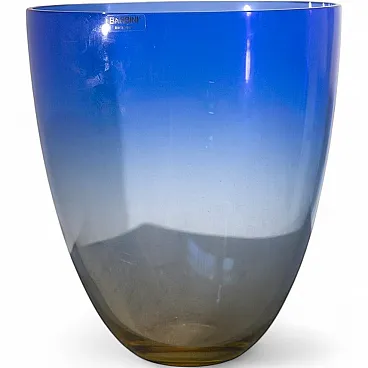 Large blue Murano vase by Alfredo Barbini, late 20th century