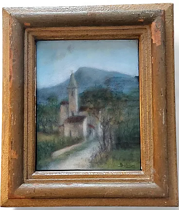 Landscape by Bartalini, pastel on paper with frame, 20th century
