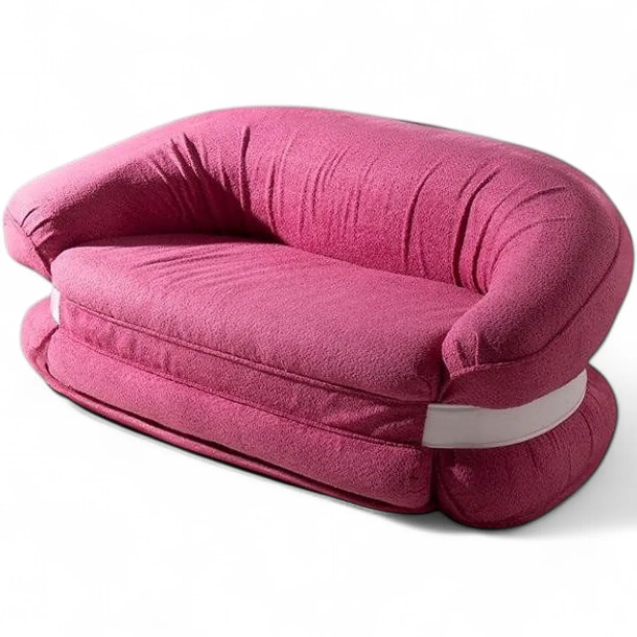 Fluide sofa Premiere in pink bouclé by Adriano Piazzesi, 1970s 10