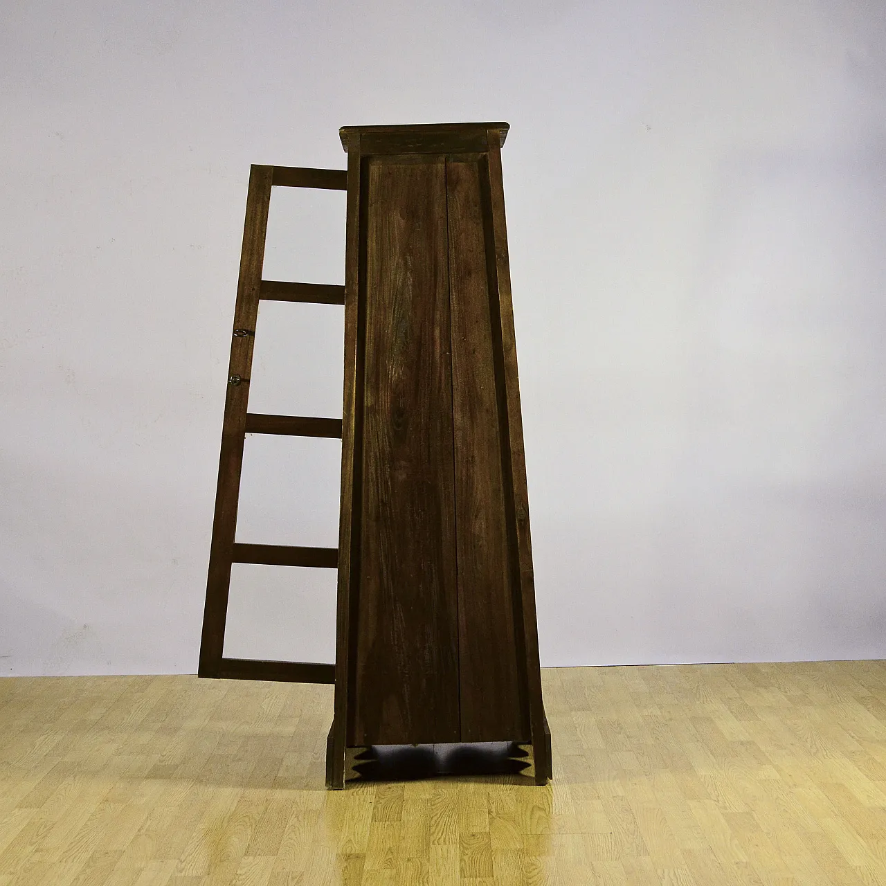 Four-tier teak pyramid display case, early 20th century 5