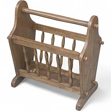 Solid wood magazine rack for living rooms, 1980s