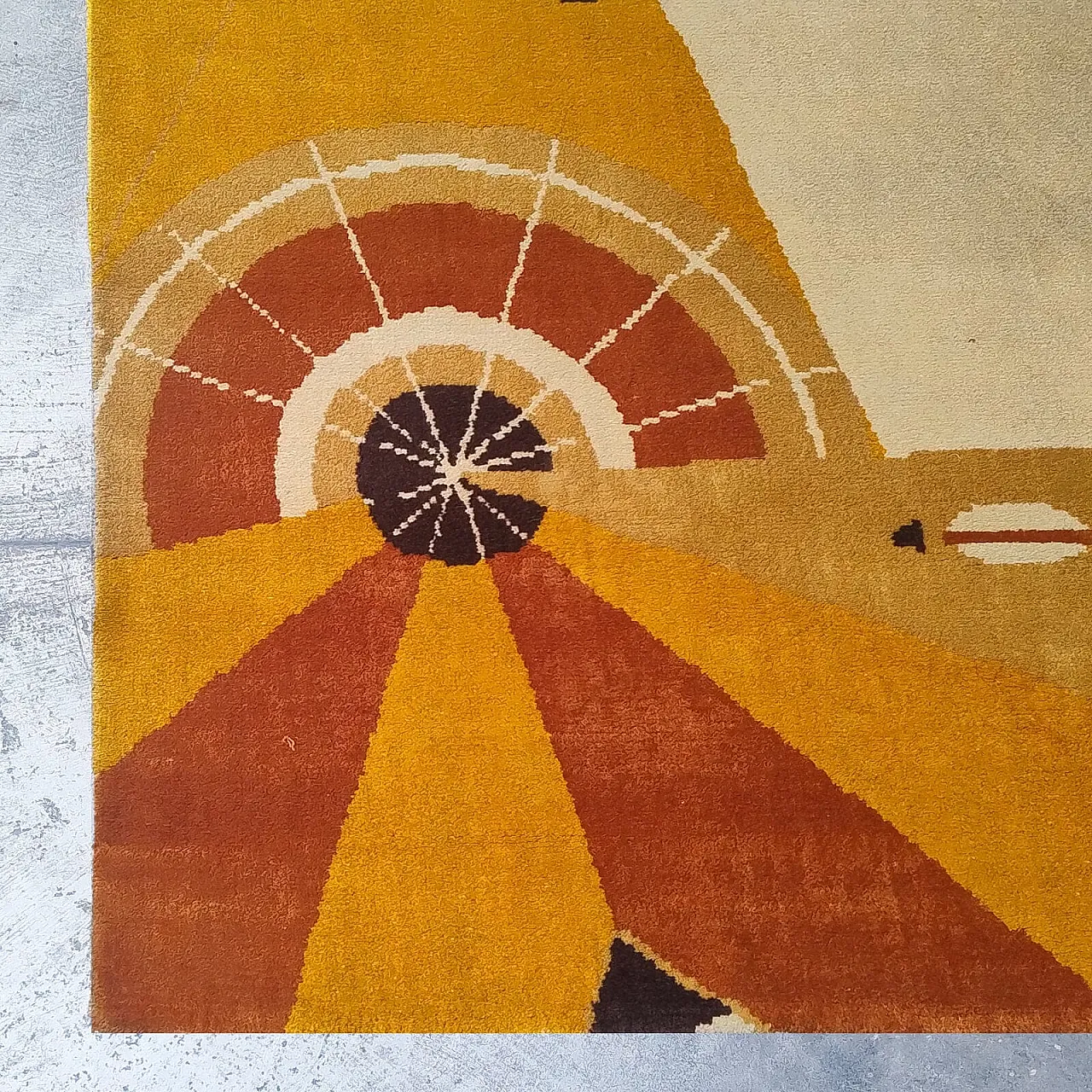 Constructivist mechanical futuristic rug, 1950s 6