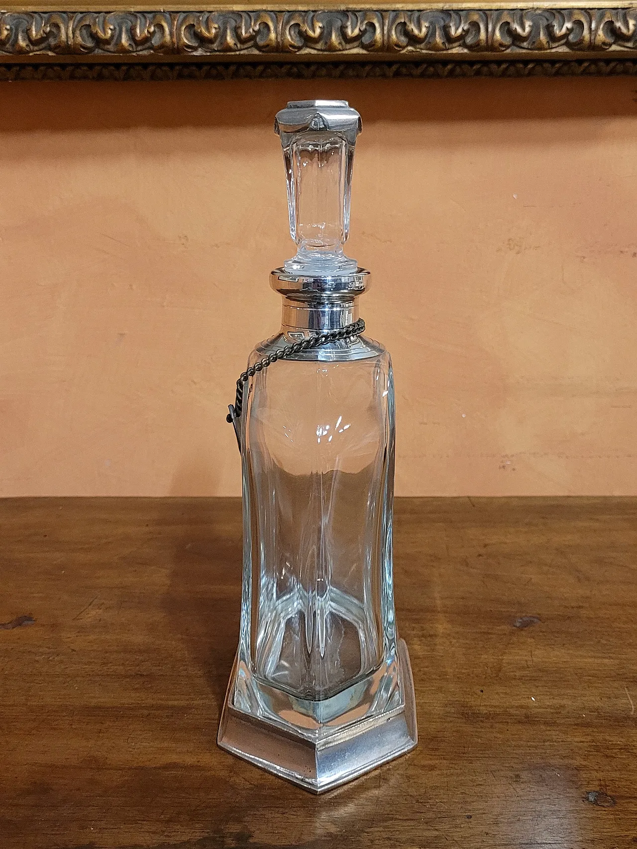 Bottiglia da cognac in cristallo e peltro Cavagnini, anni 2000 4