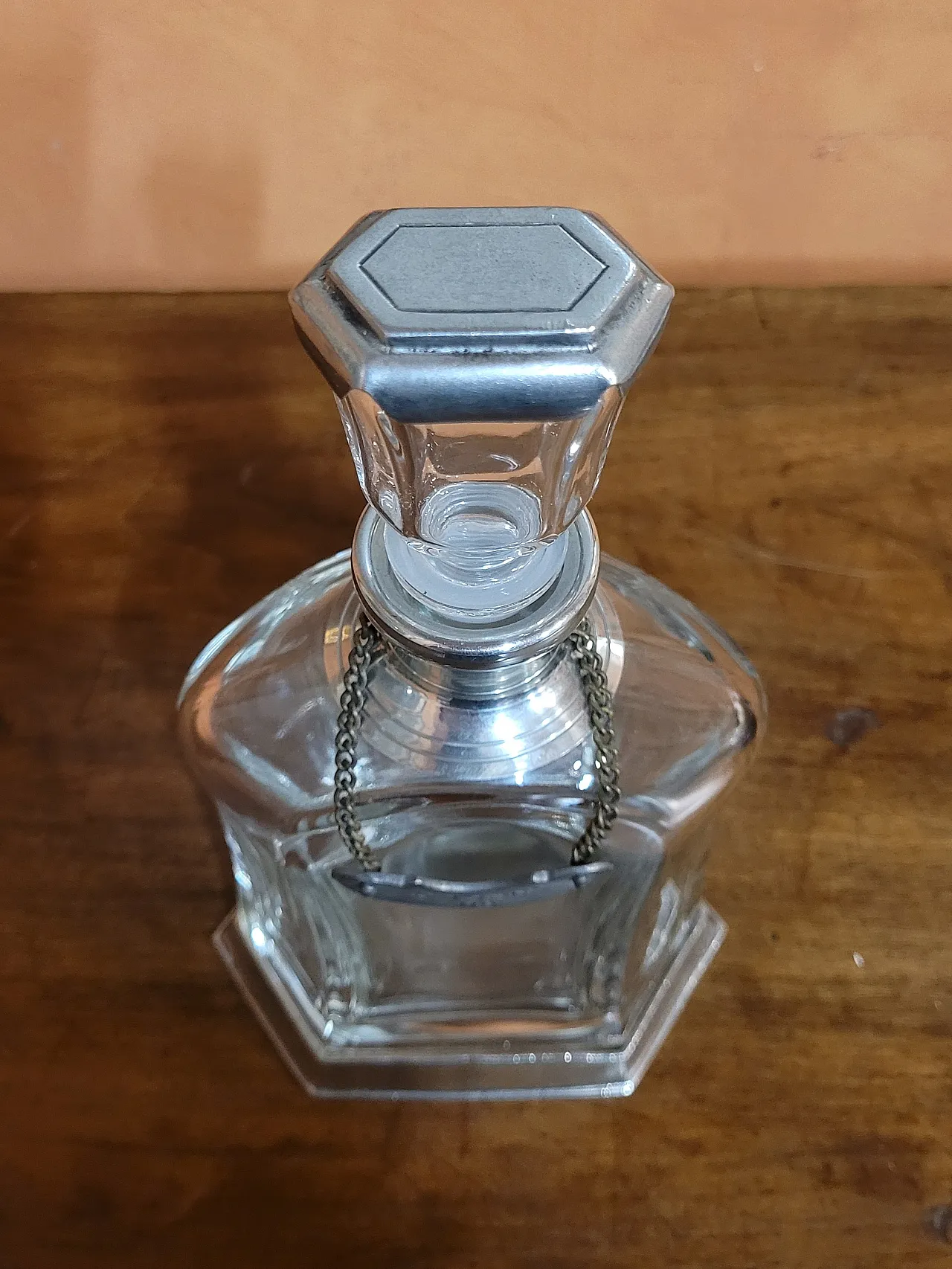 Bottiglia da cognac in cristallo e peltro Cavagnini, anni 2000 5