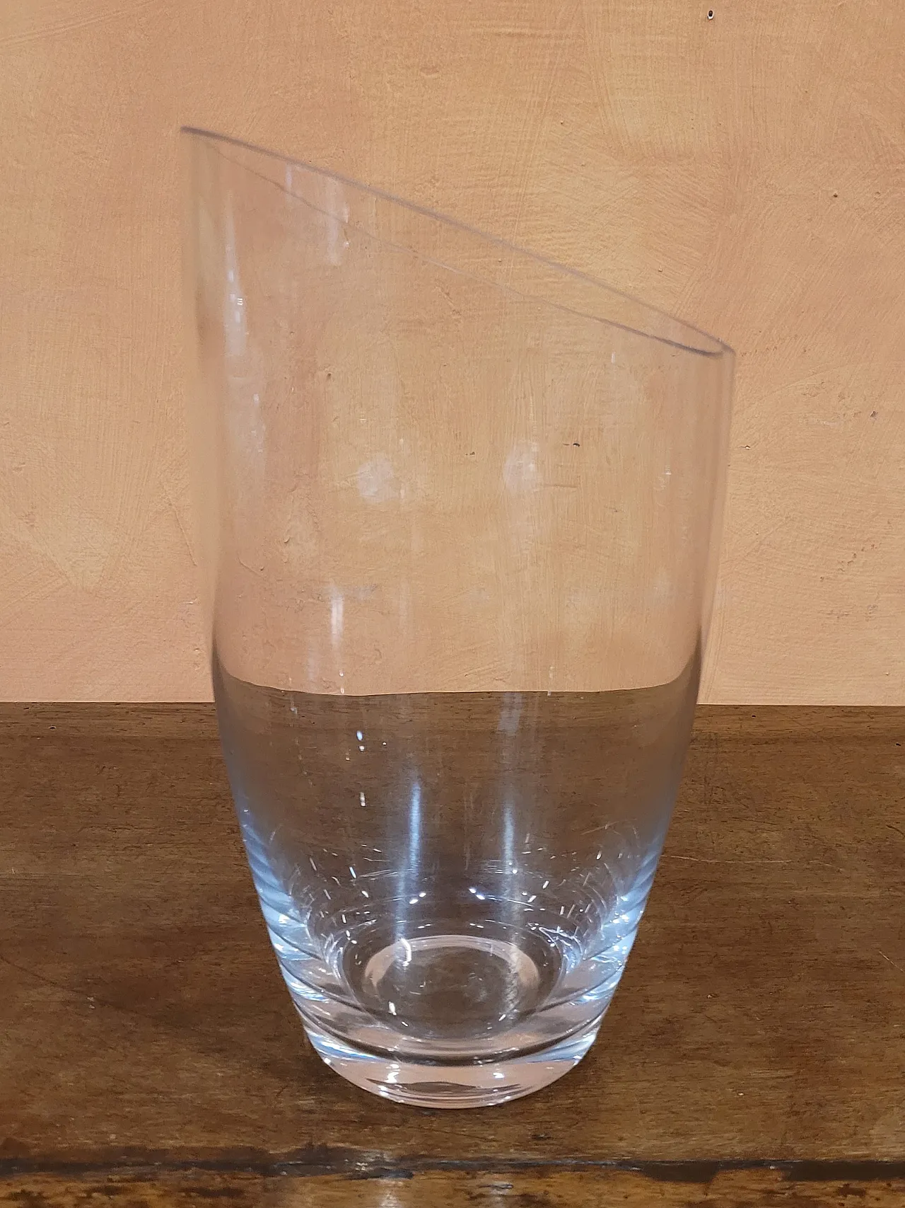 Italian glass vase with oblique rim, 2000s 2