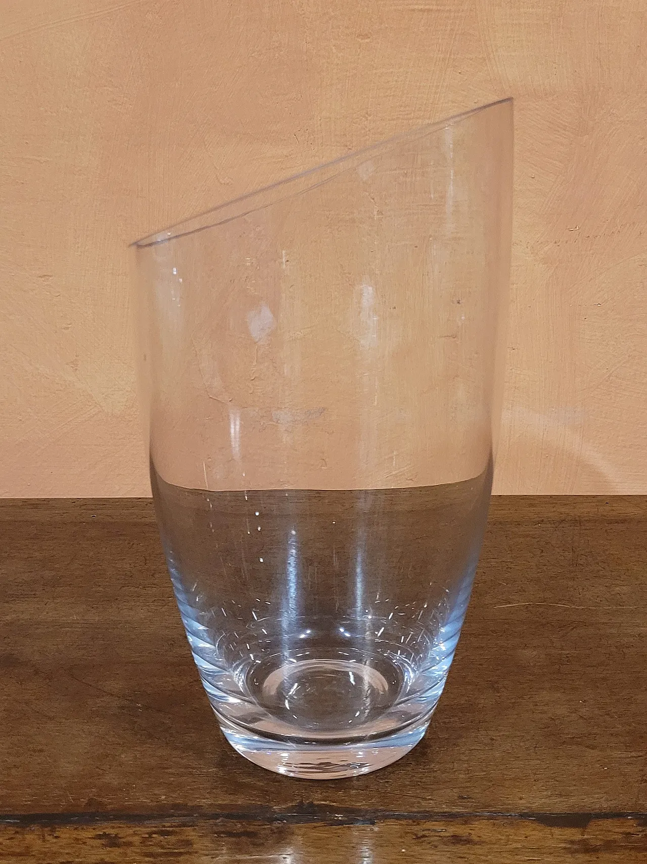 Italian glass vase with oblique rim, 2000s 4
