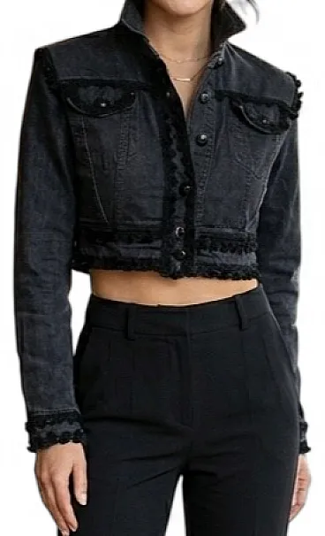 Giacca Moschino Milano Denim Cropped - Rara Passamaneria -