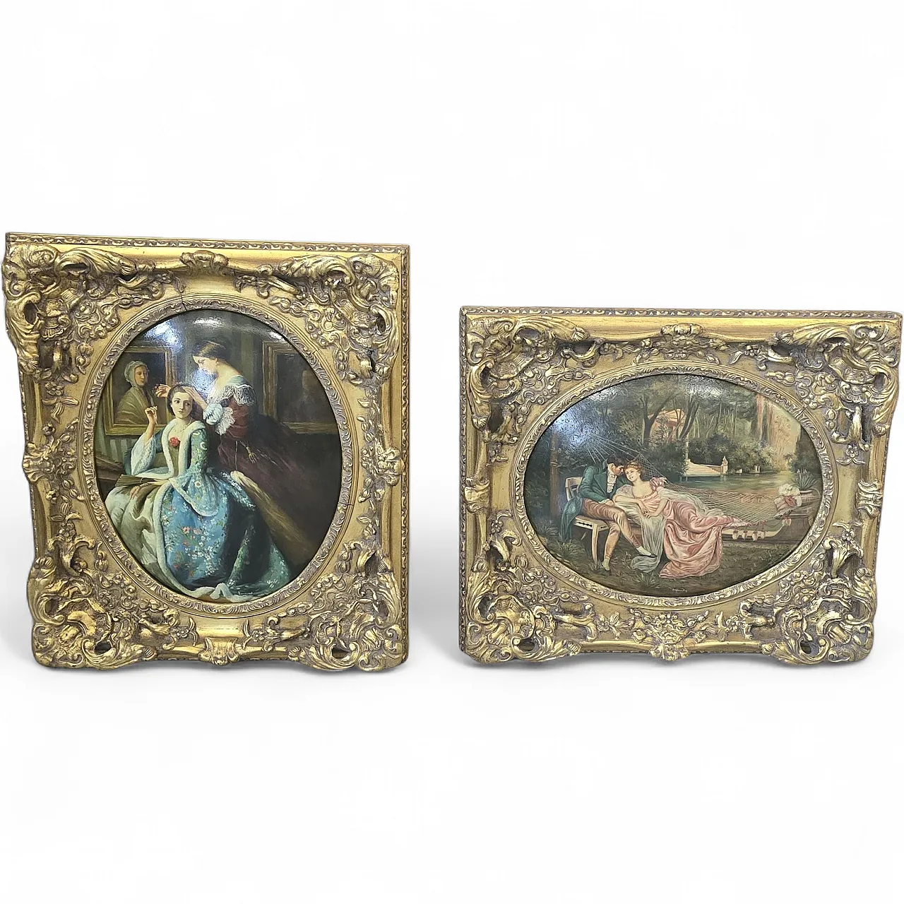 Eighteenth-Century Galant Scenes, oil on canvas, mid-20th century 18