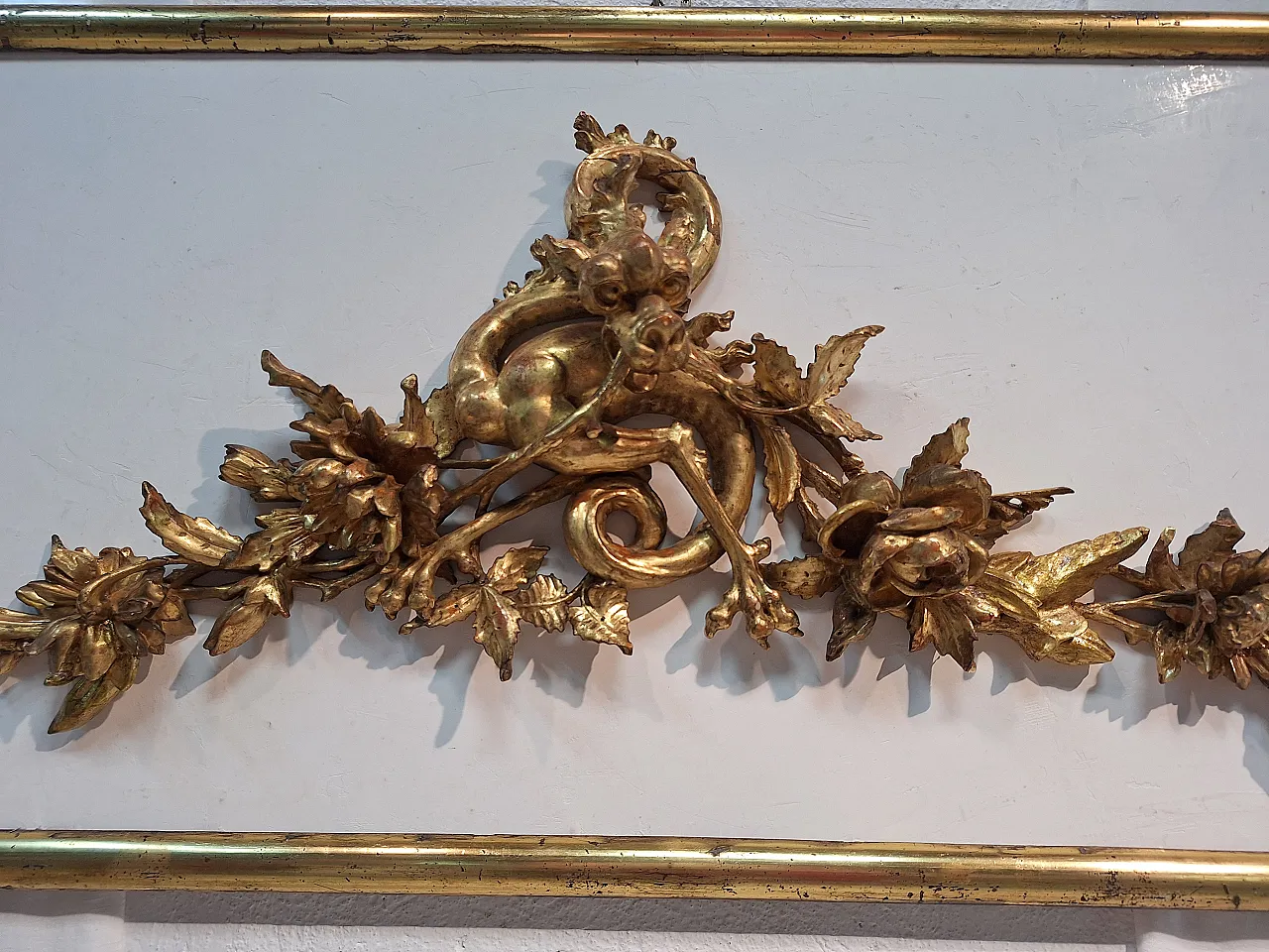 Gilded wooden dragon-shaped cymatium sculpture, late 19th century 13