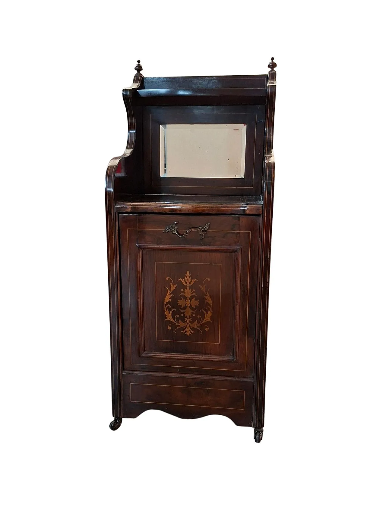 Charcoal cabinet with wood with mirror, '800 17