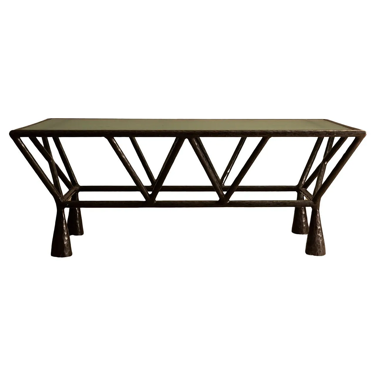 Zebra coffee table in iron and glass, 1990s 1