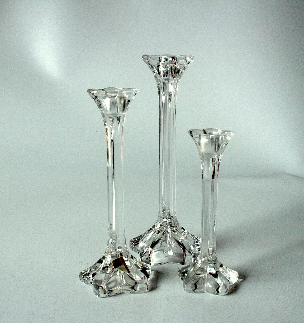 3 Portacandele in vetro cristallo al piombo di Nachtmann, anni '70 1