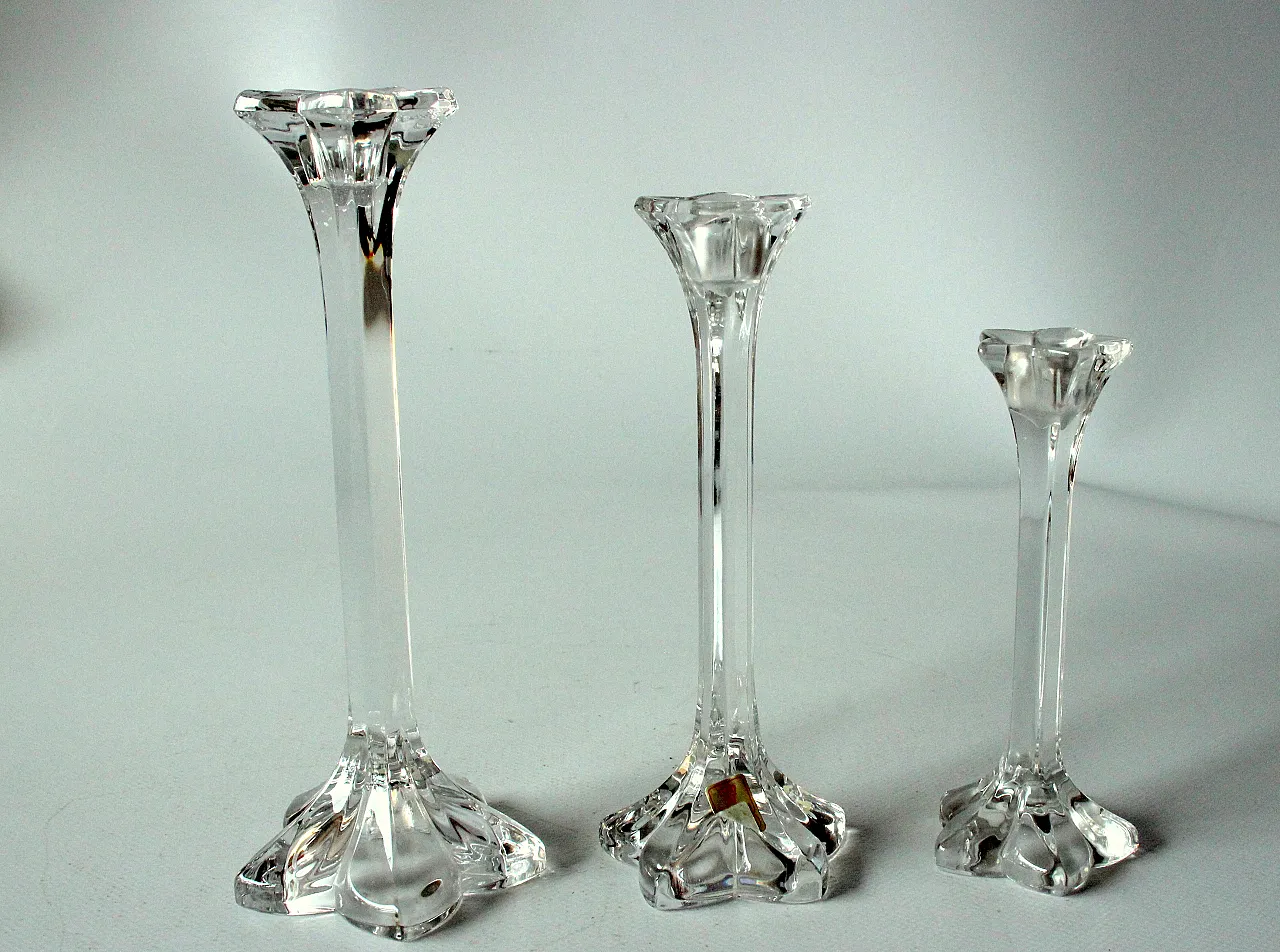 3 Portacandele in vetro cristallo al piombo di Nachtmann, anni '70 2