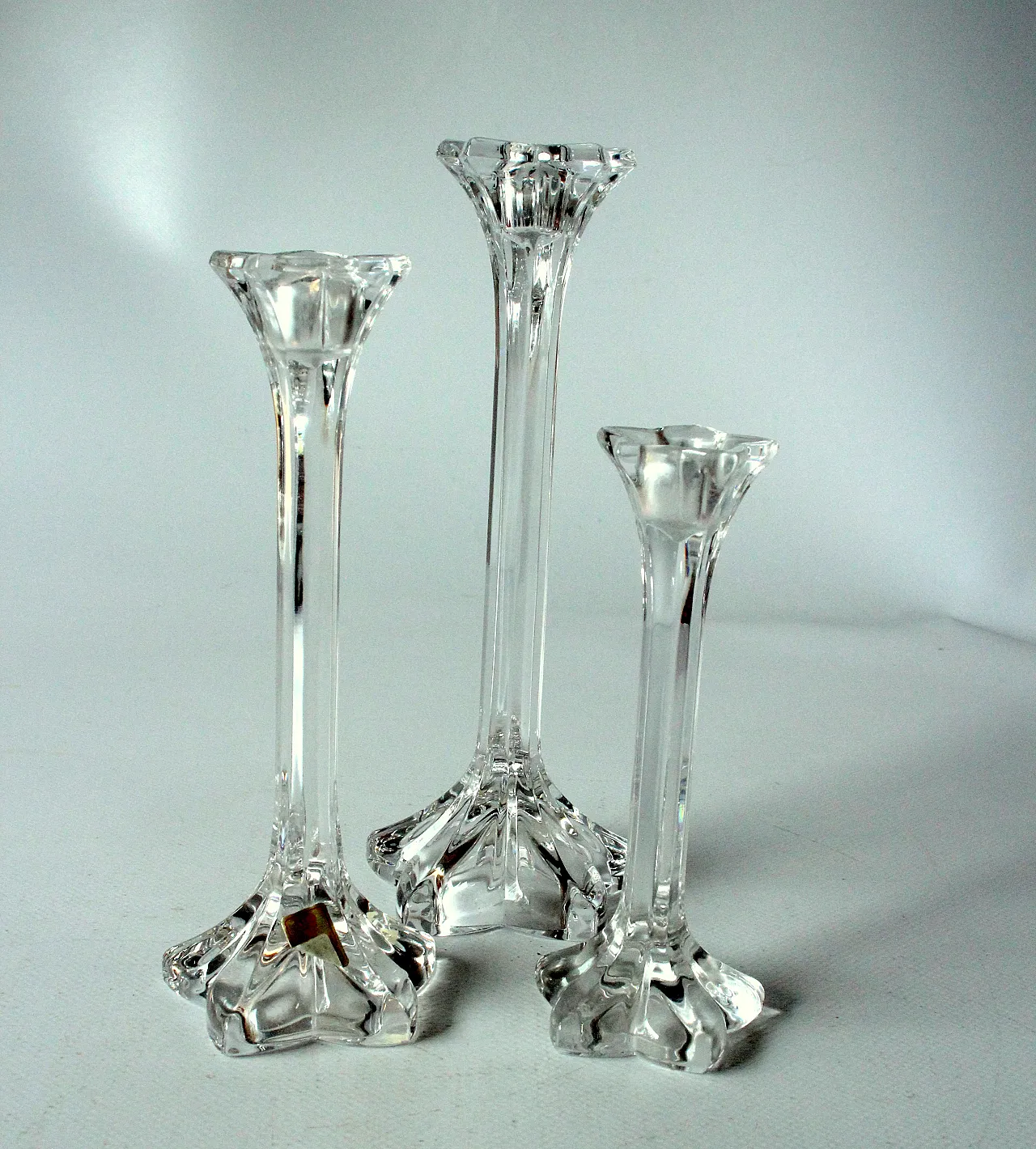 3 Portacandele in vetro cristallo al piombo di Nachtmann, anni '70 3