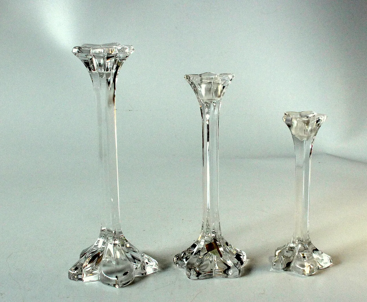 3 Portacandele in vetro cristallo al piombo di Nachtmann, anni '70 4