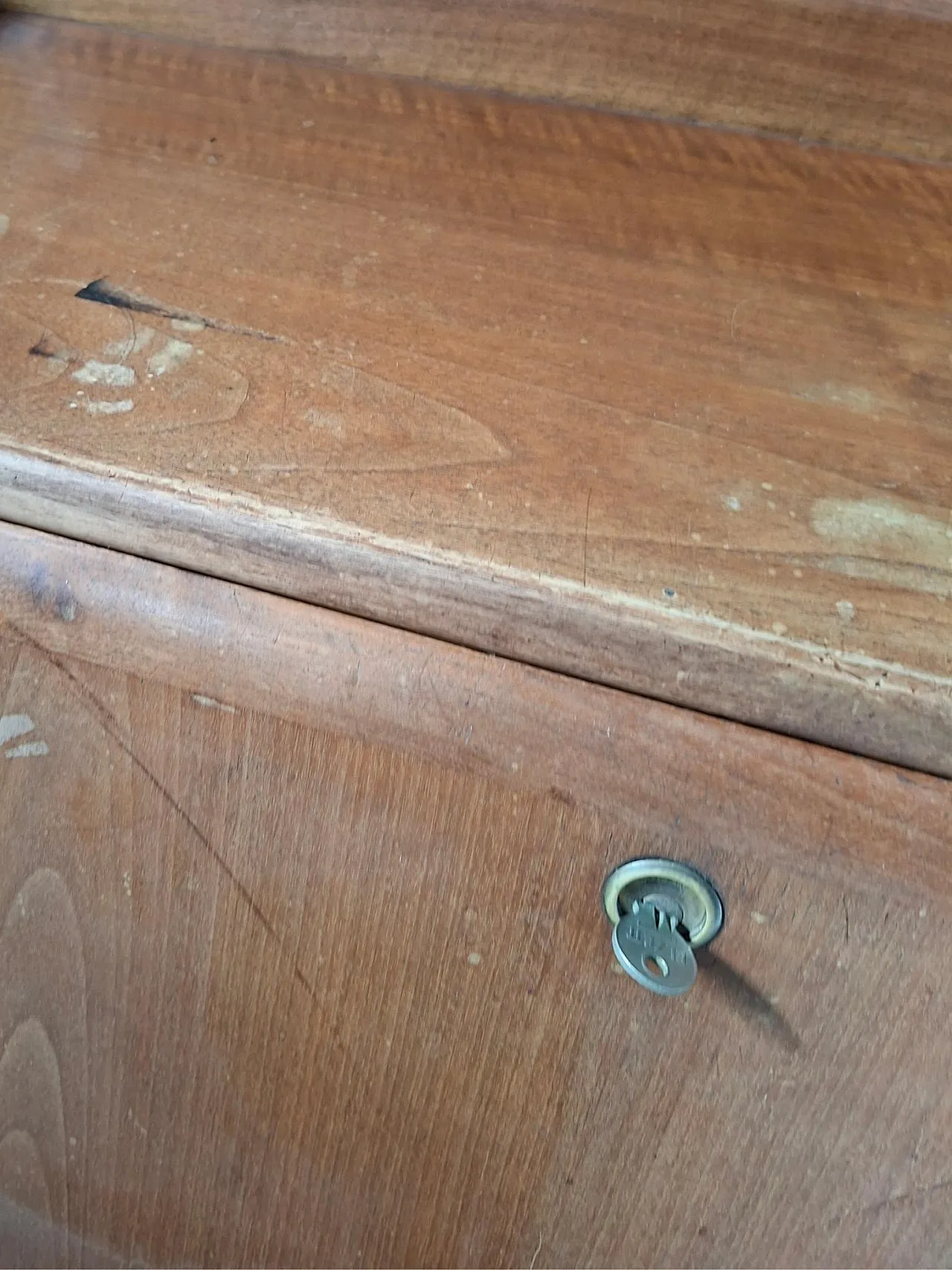 Wooden drop-leaf writing desk secretaire, 1960s 14
