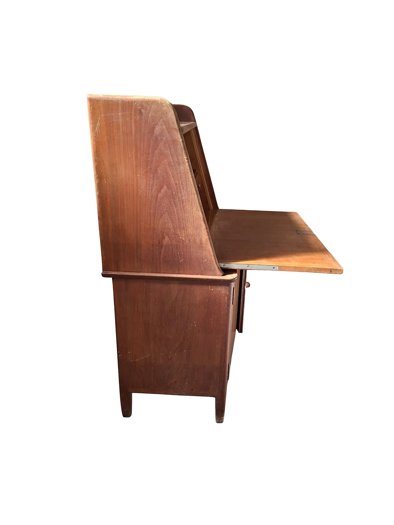 Wooden drop-leaf writing desk secretaire, 1960s 16