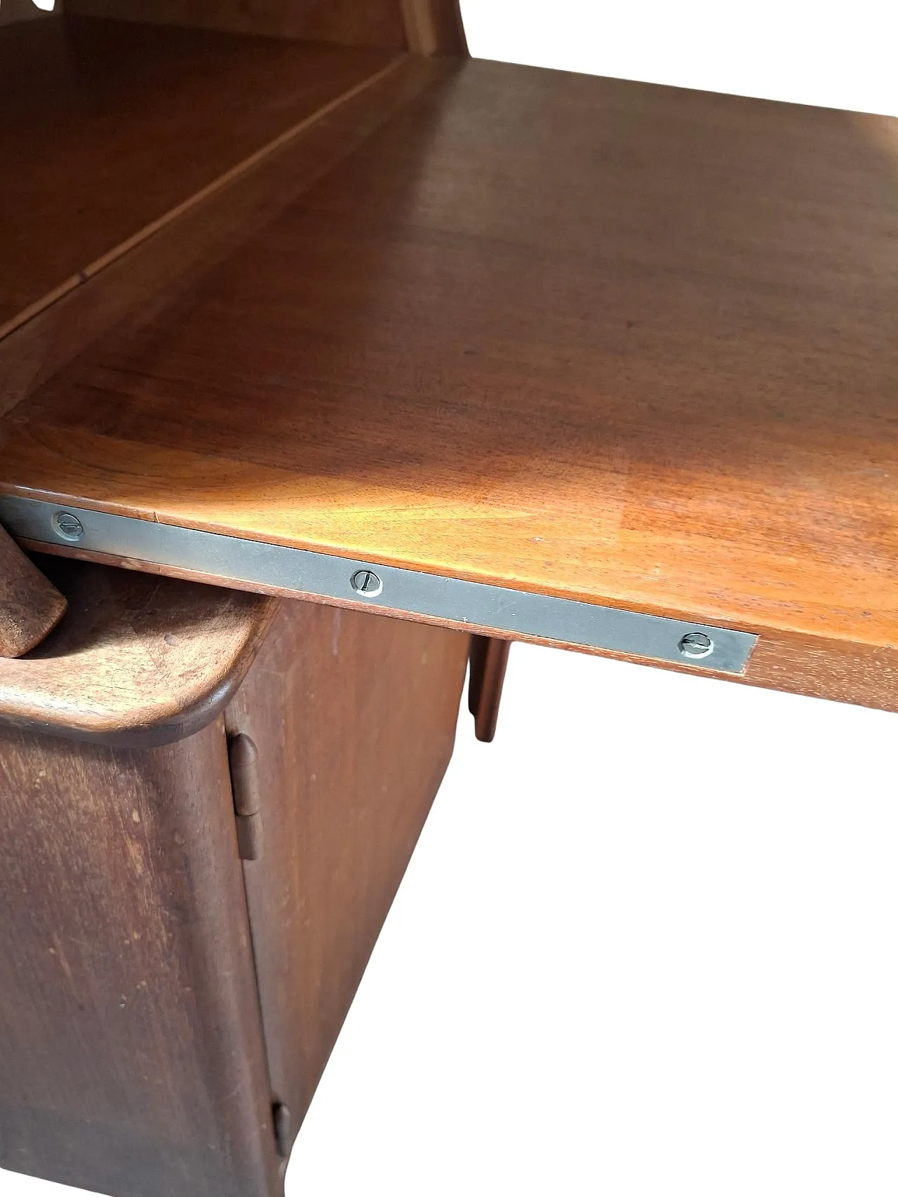 Wooden drop-leaf writing desk secretaire, 1960s 17