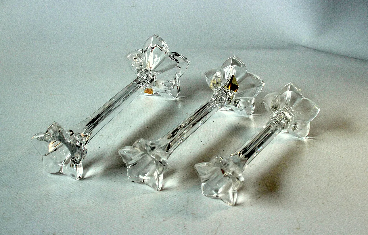 3 Portacandele in vetro cristallo al piombo di Nachtmann, anni '70 5