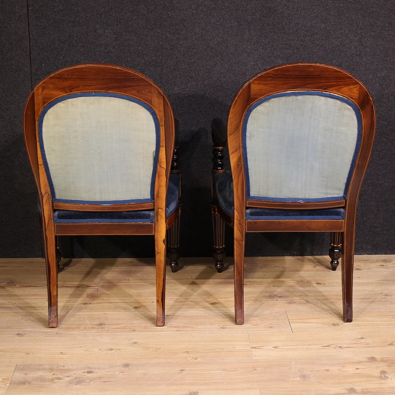 Pair of French Charles X armchairs, 19th century 9
