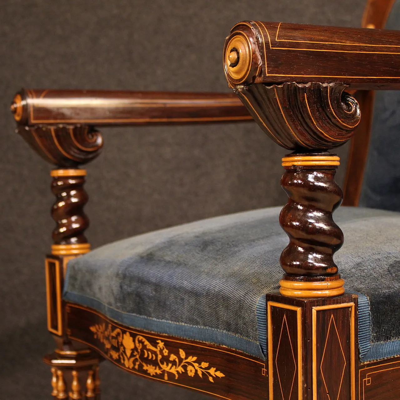Pair of French Charles X armchairs, 19th century 11