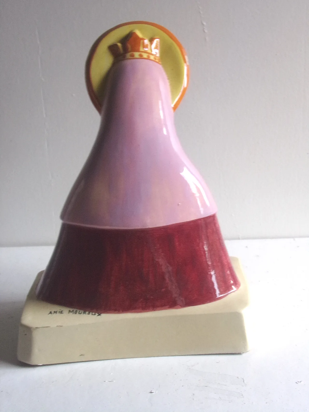 Faience Bust sculpture of Sant'Anna by Anie Mouroux, 30s 3