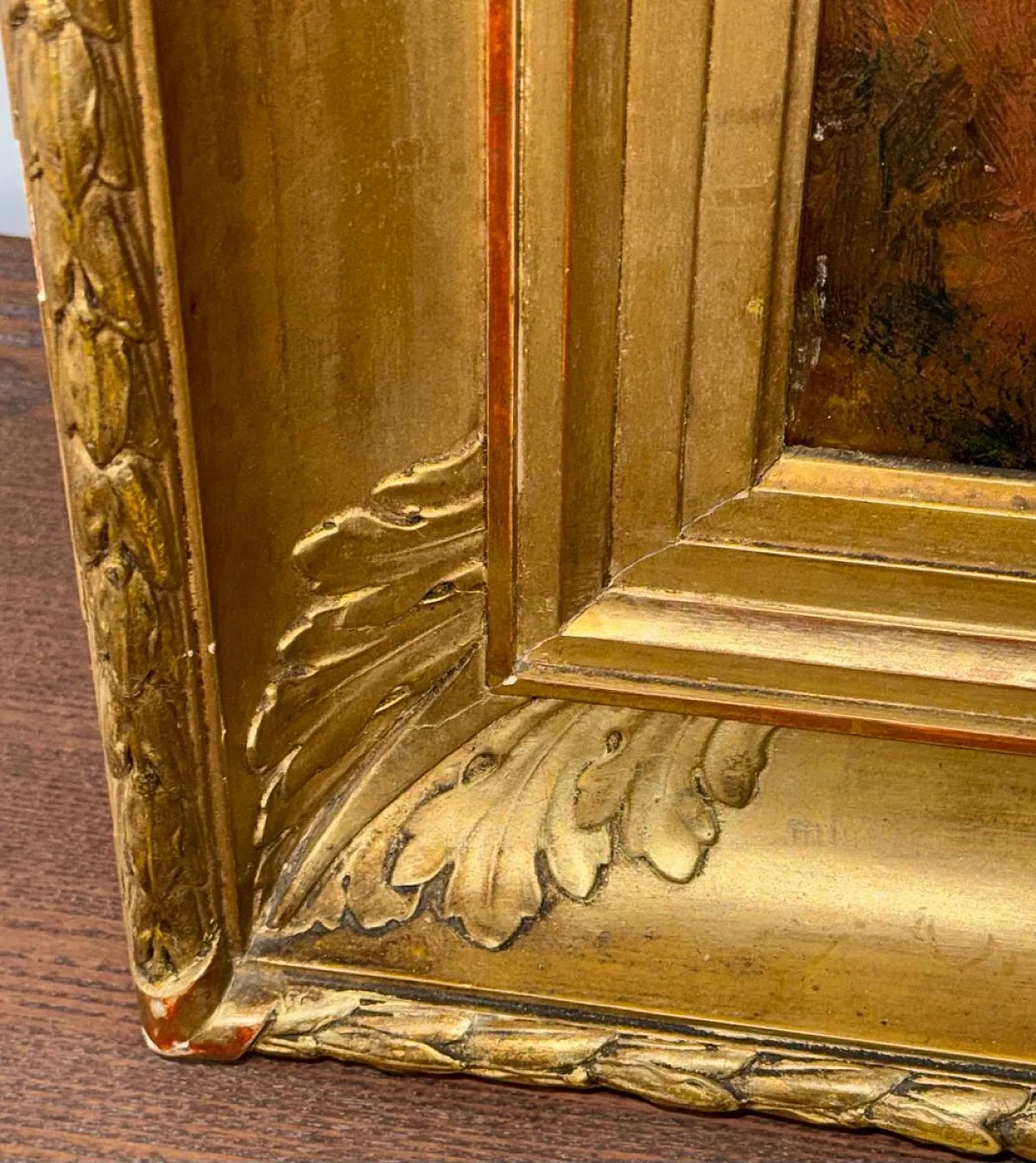 Romantic Ladies in a Lush Garden, signed oil painting, 19th Century 15