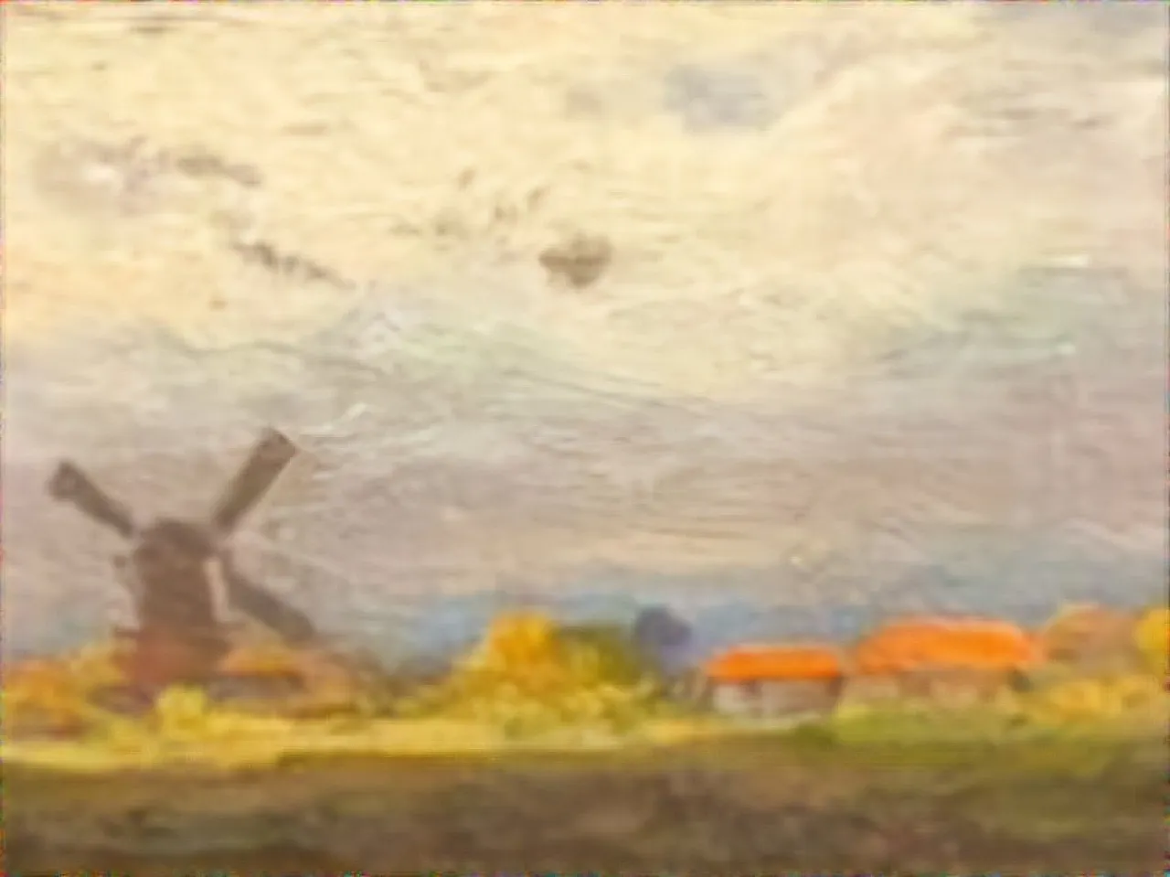 Landscape with mills, Signed Konstantin Stoitzner, Late 19th century 8