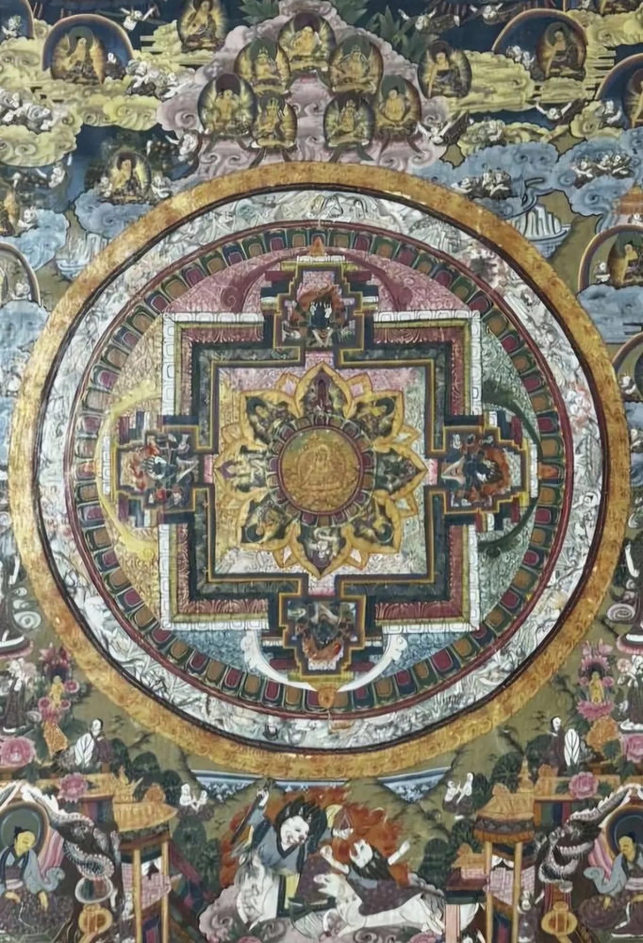 Mandala tibetano Thangka, XIX secolo 9