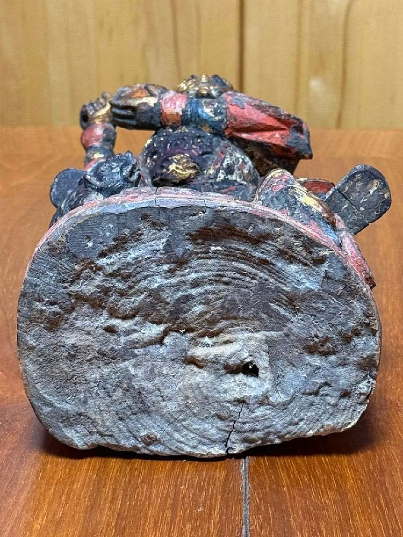 Chinese polychrome wood sculpture of the Taoist deity Zhao Gongming, Qing dynasty, 18th century 4