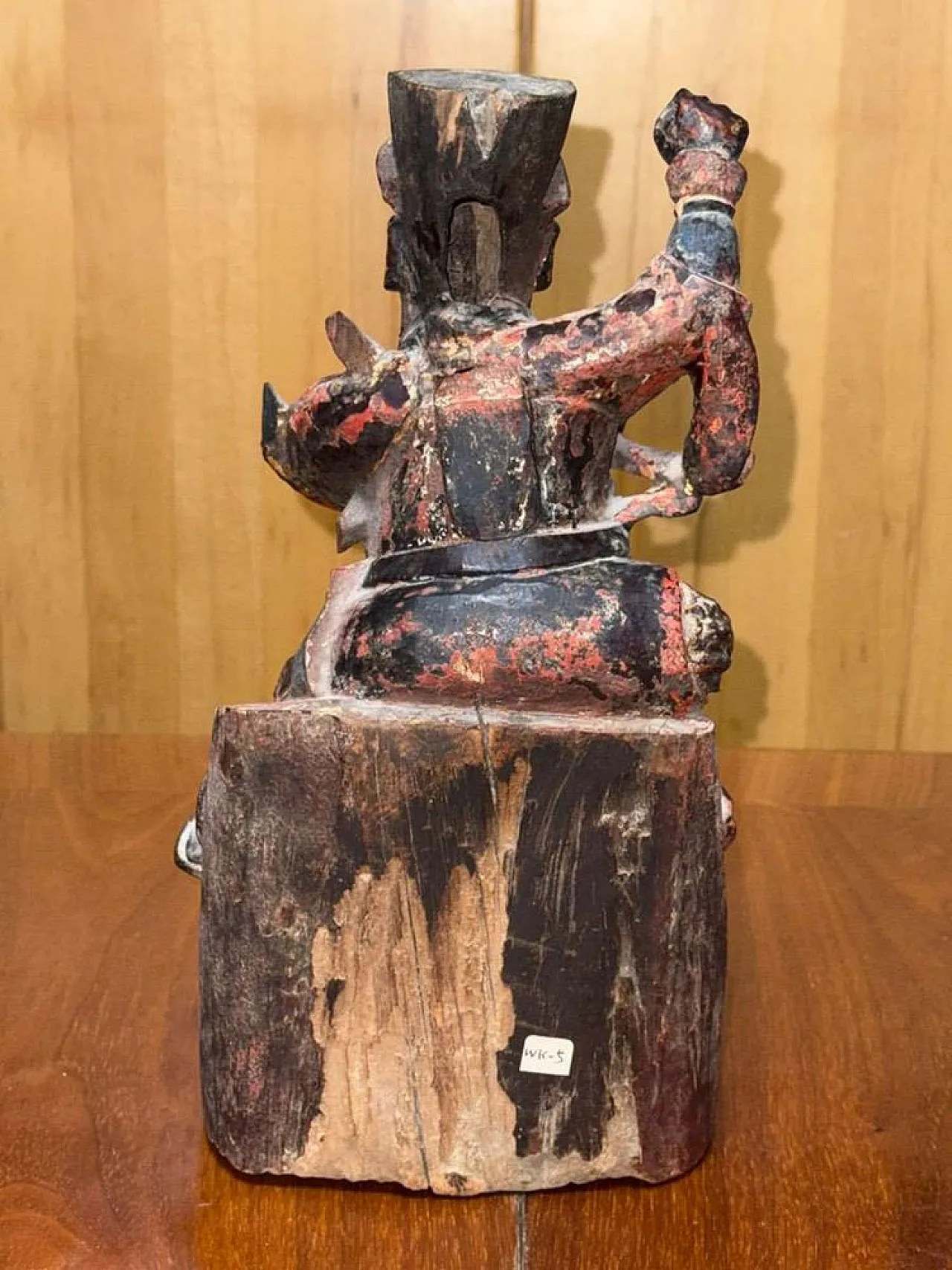Chinese polychrome wood sculpture of the Taoist deity Zhao Gongming, Qing dynasty, 18th century 7