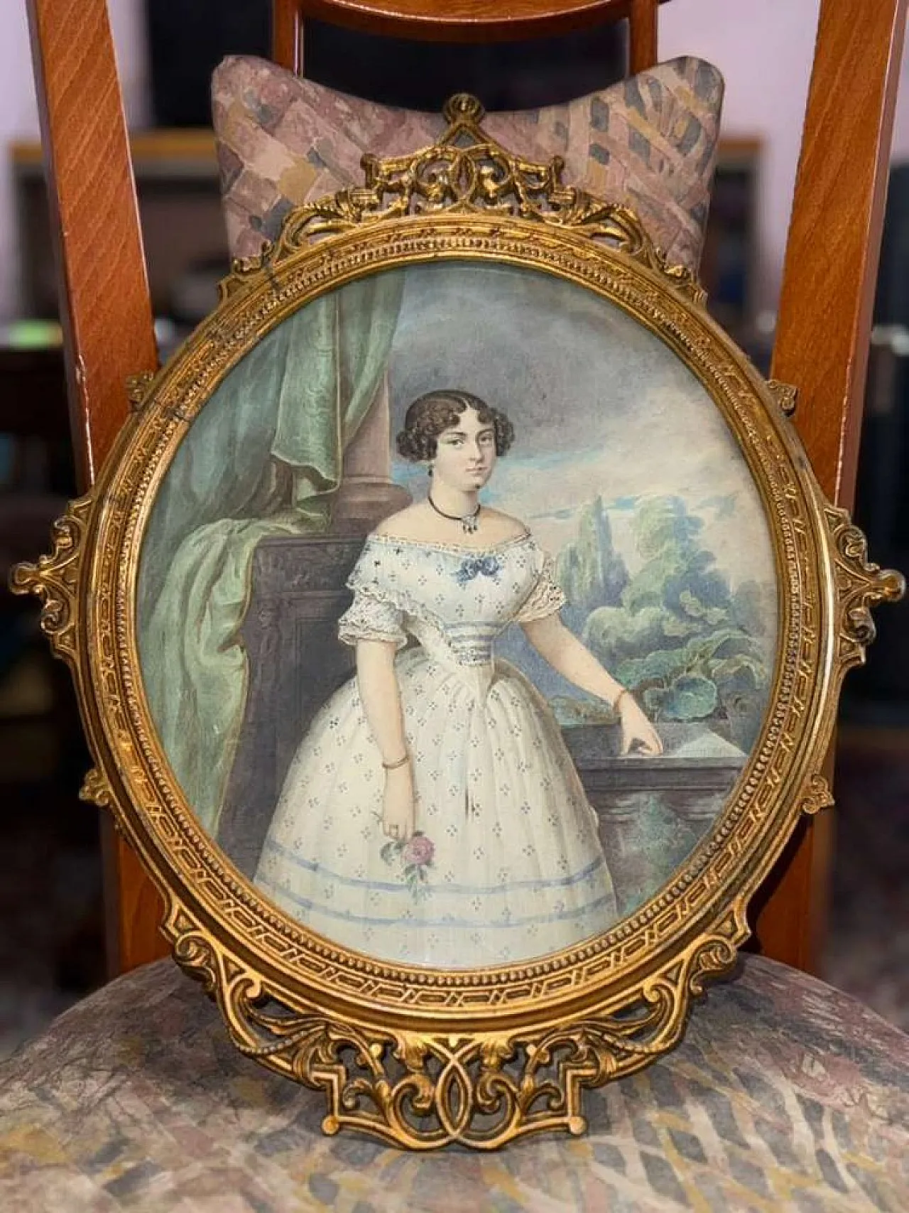 Ritratto di giovane donna, firmato Eduard Ender, 19th century 7