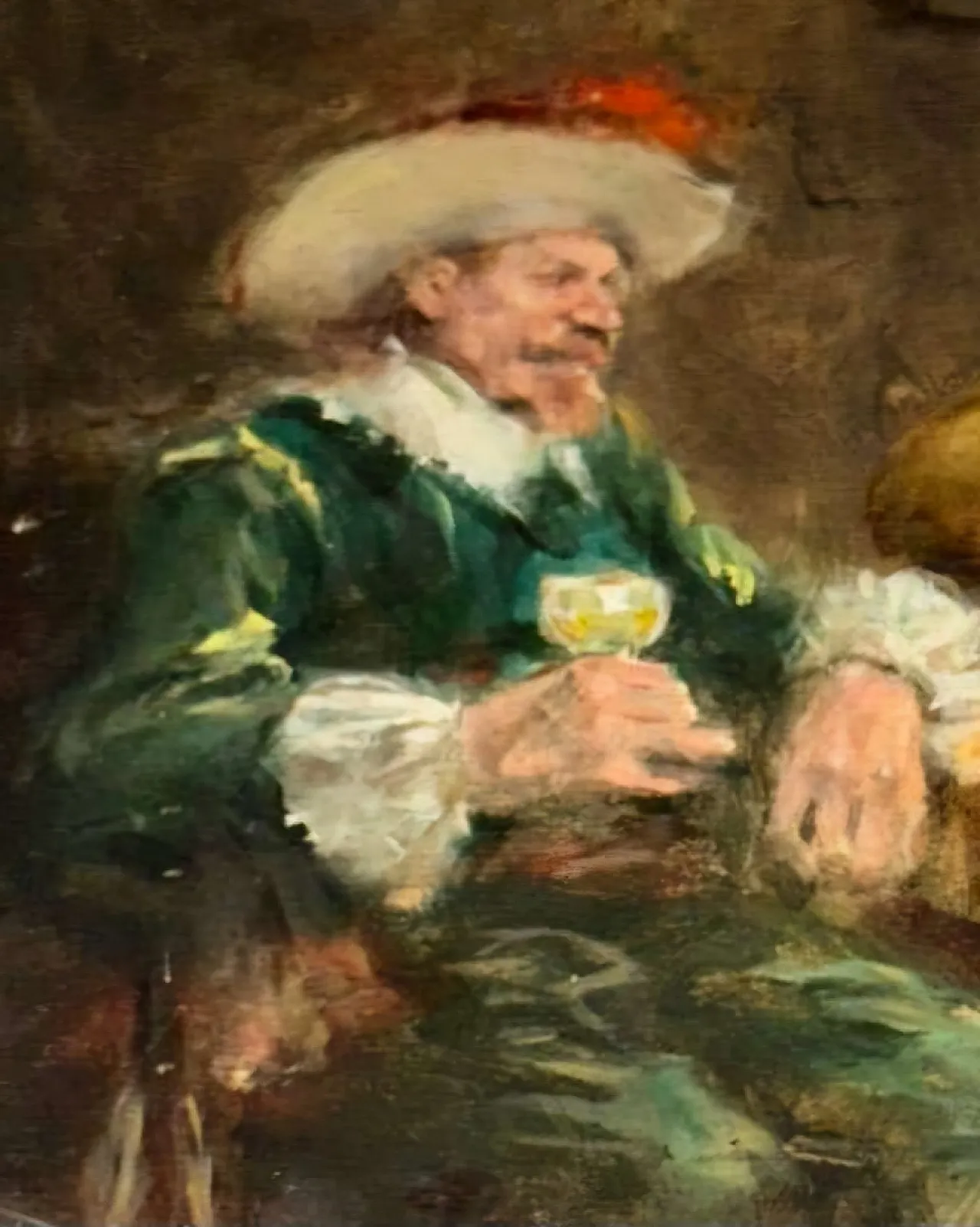 Signed oil Dutch Golden Age tavern scene, 19th century 5