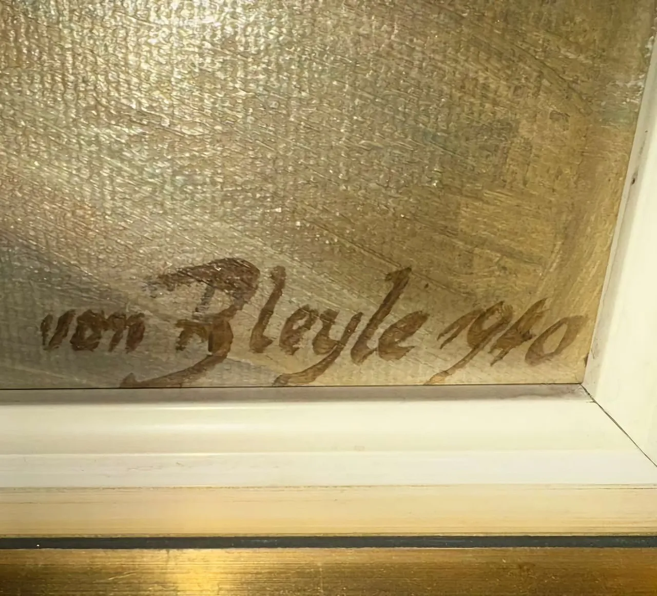 Von Bleyle, Charles Bridge Oil on panel, Framed, 1940 6