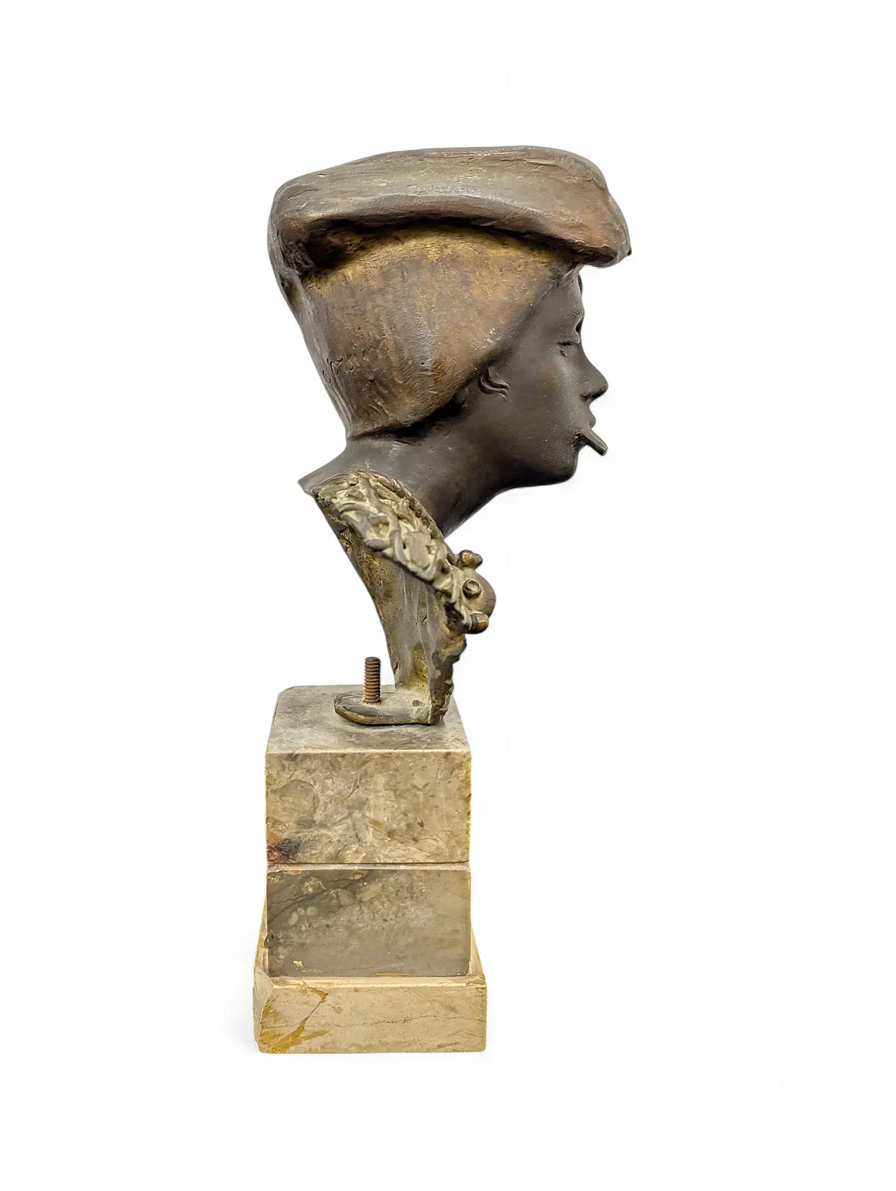 Bronze bust sculpture by A. D'orsi "Scugnizzo" as a child Naples, 19th 3