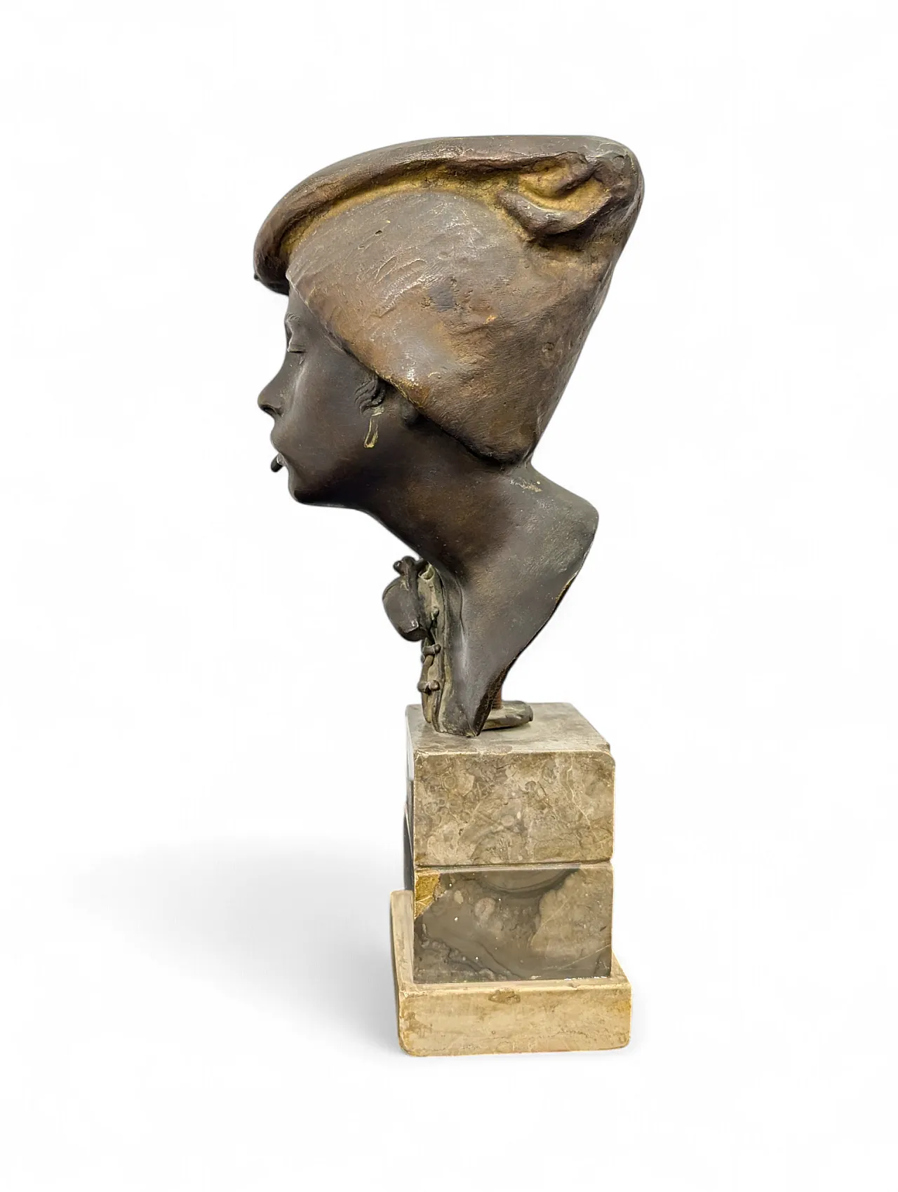 Bronze bust sculpture by A. D'orsi "Scugnizzo" as a child Naples, 19th 9