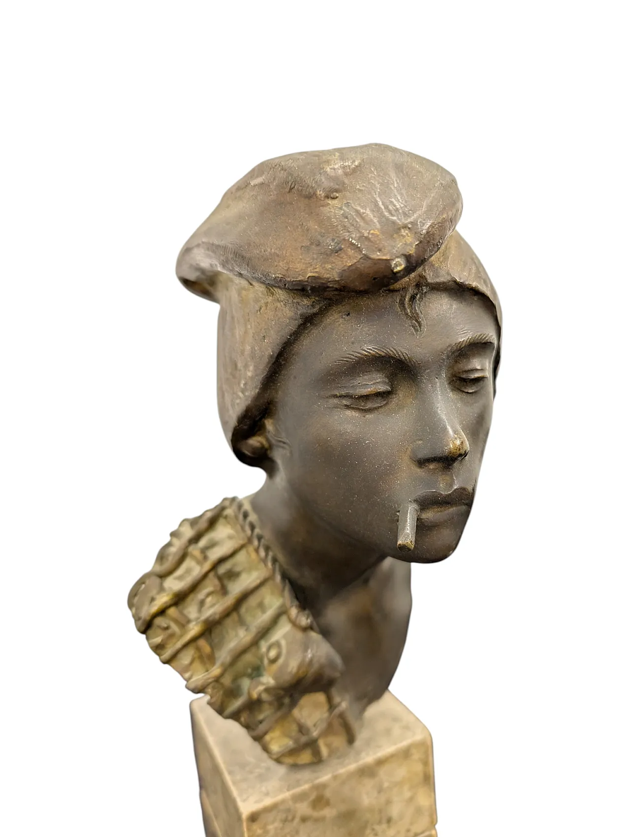 Bronze bust sculpture by A. D'orsi "Scugnizzo" as a child Naples, 19th 11