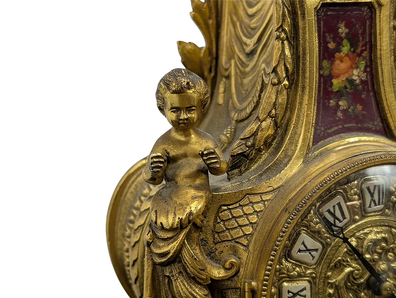 Louis XV style brass table clock 3