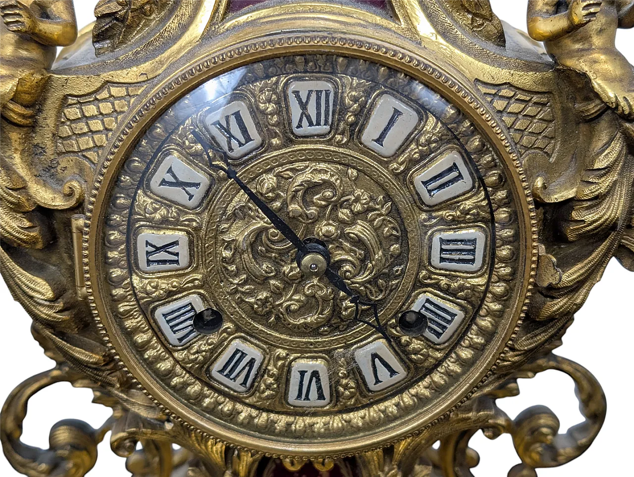 Louis XV style brass table clock 4