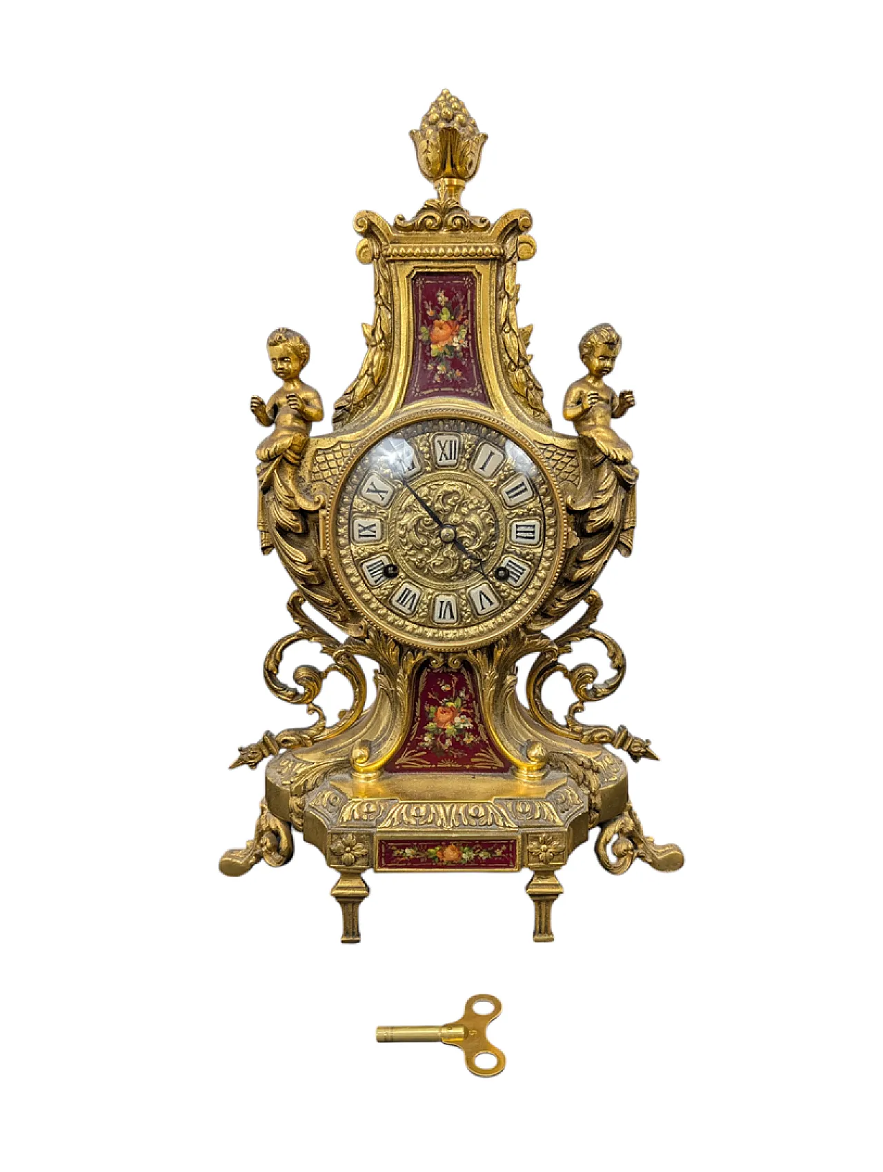 Louis XV style brass table clock 10