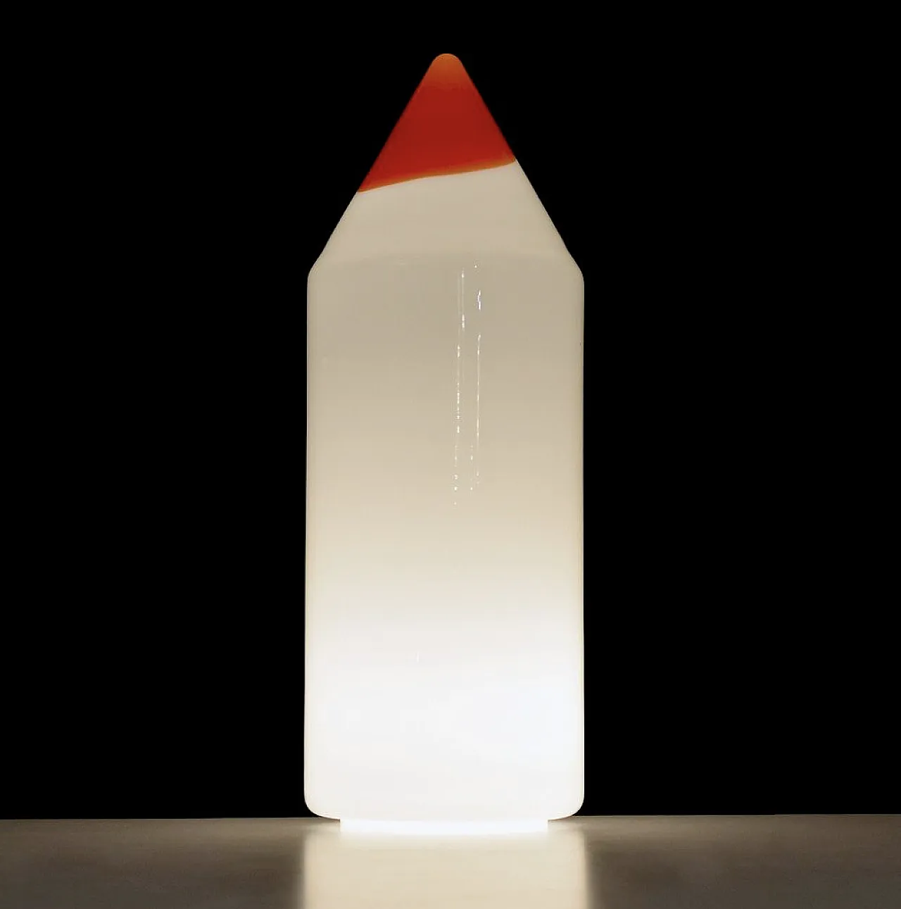 Postmodern glass Pencil table lamp, Formia Murano 1980 4