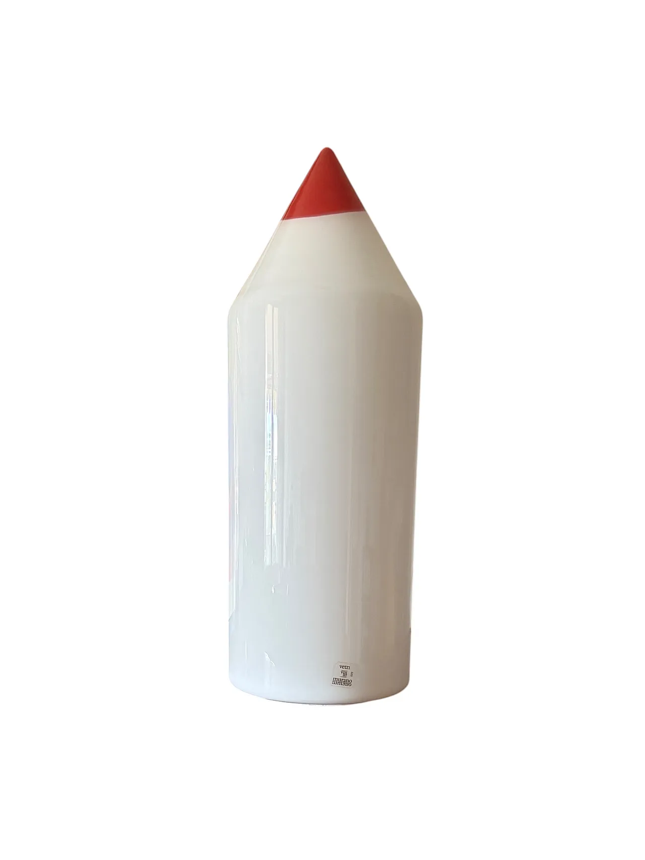 Postmodern glass Pencil table lamp, Formia Murano 1980 6